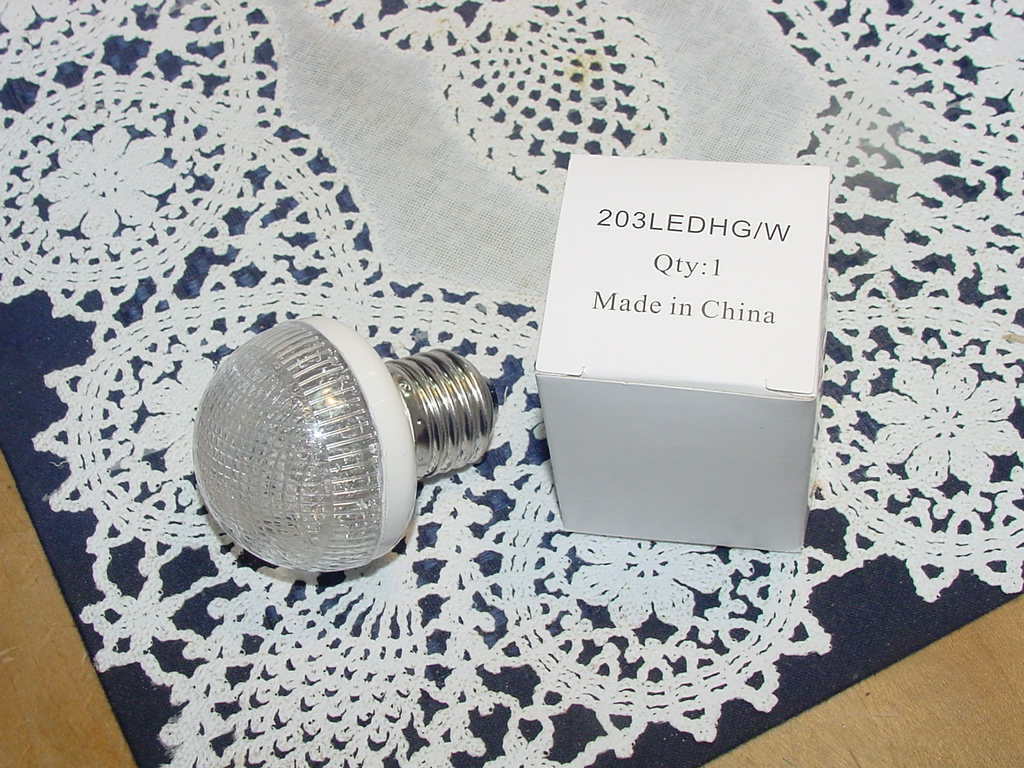 NINE Technical Lighting Research Bulbs 203LEDHG/W, LED Lighting White, Med Base