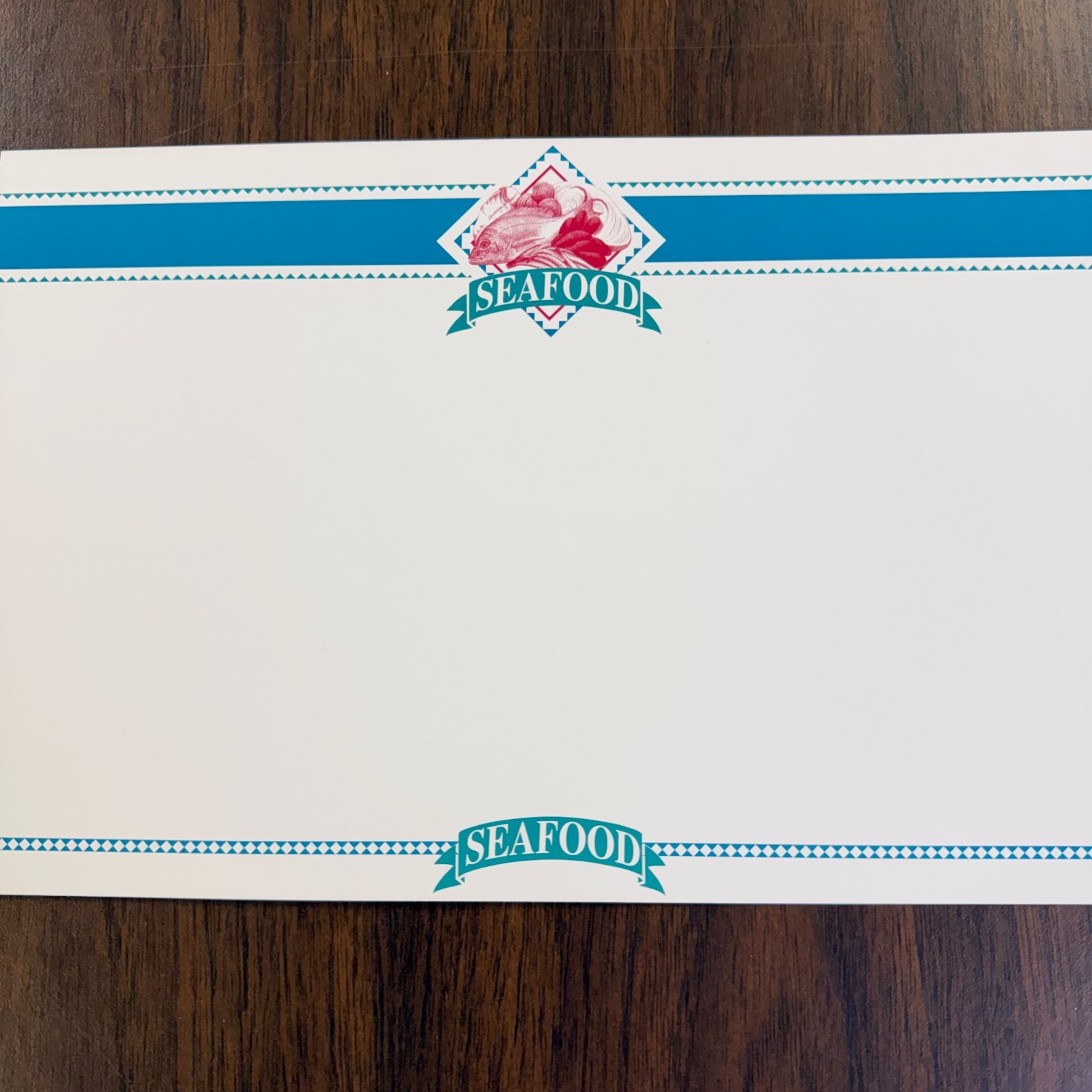 Seafood Price Signs -Shelf Card -Price Cards 11&Prime;W x7&Prime;H-50pcs