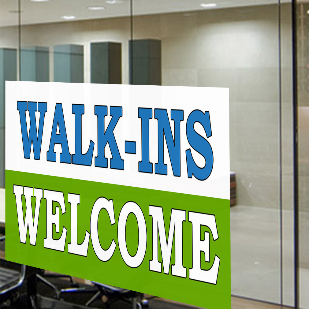 Decal Stickers Walk-Ins Welcome Business Advertisement Vinyl Store Sign Label