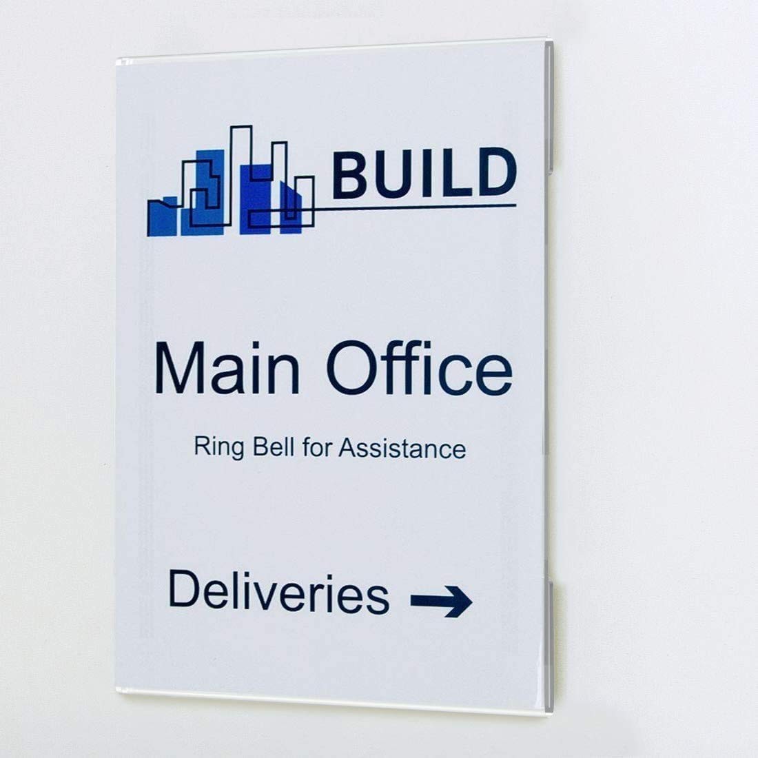 HIIMIEI Acrylic Sign Holder 8.5 x 11 Wall Mounted with Double 8.5×11 », clear
