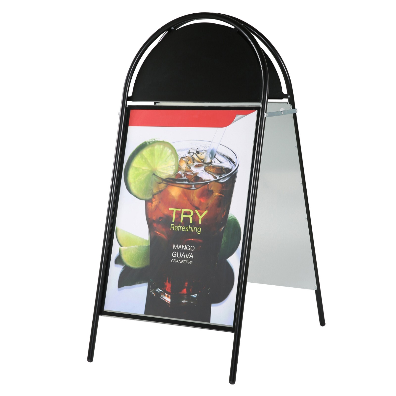 Sandwich Board Sidewalk A-Frame Double Sided Galvanized Backing 20×30 Black