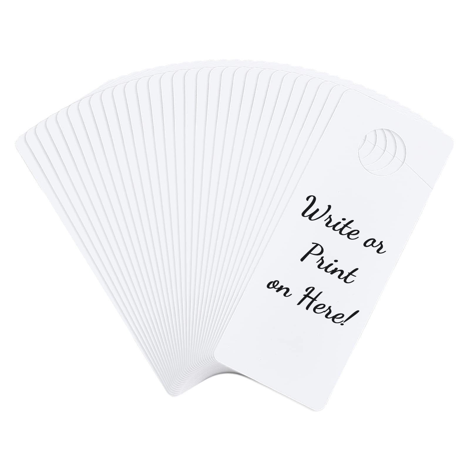 30 Pcs PVC Door Knob Hangers 8×3.23 inch Blank Door Signs to Write Your