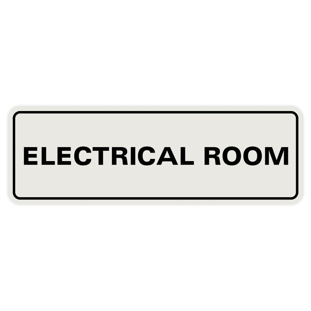 Standard Electrical Room Sign – Lt Gray – Small 1 Pack
