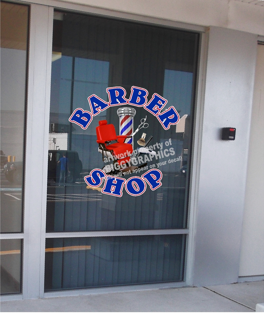 36&Prime; X 36&Prime; VINYL DECAL FOR BARBER SHOP HAIR DRESSER WALL OR WINDOW NEW!