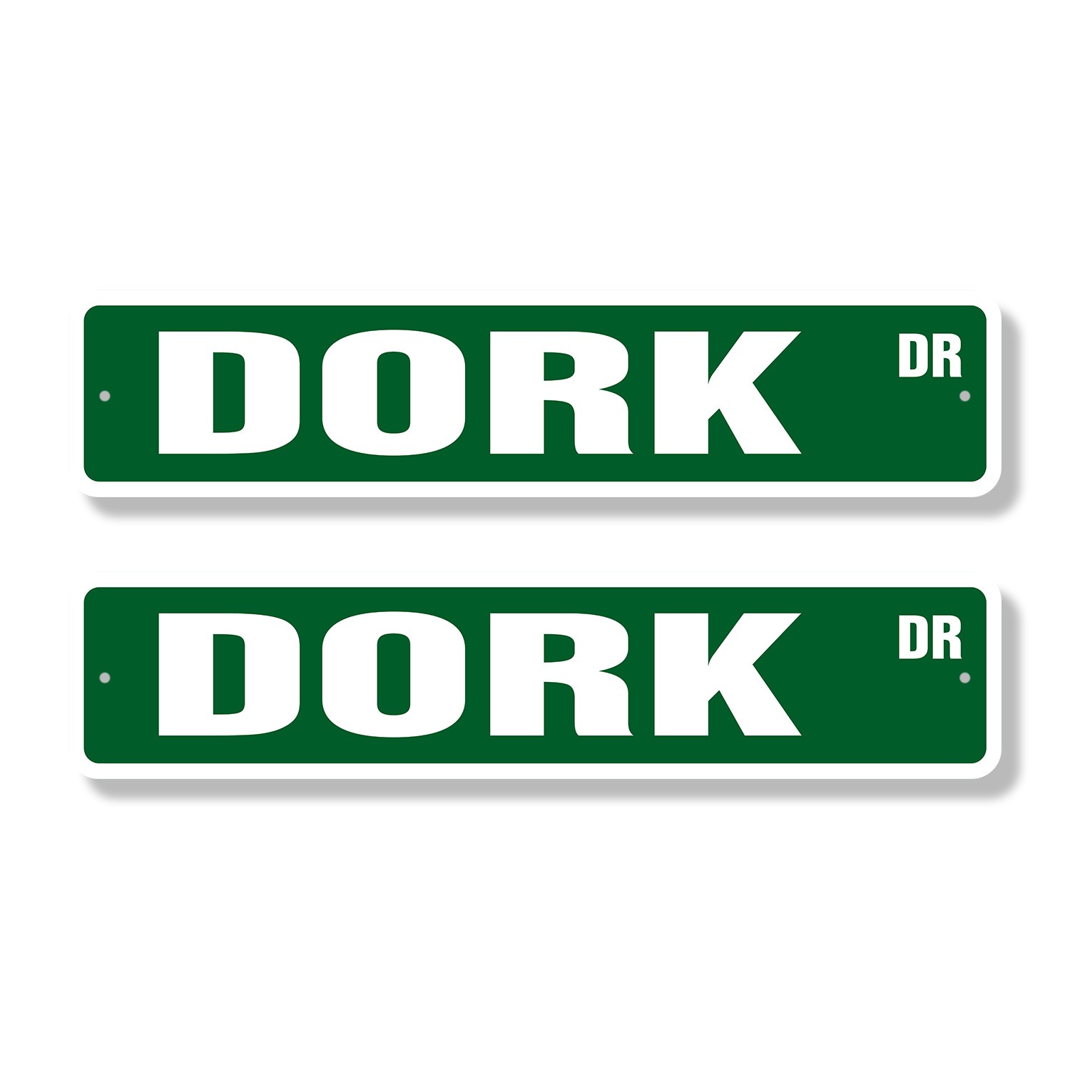 DORK Street Sign (2 Pack) Plastic Metal Road Sign stupid inept nerd geek silly