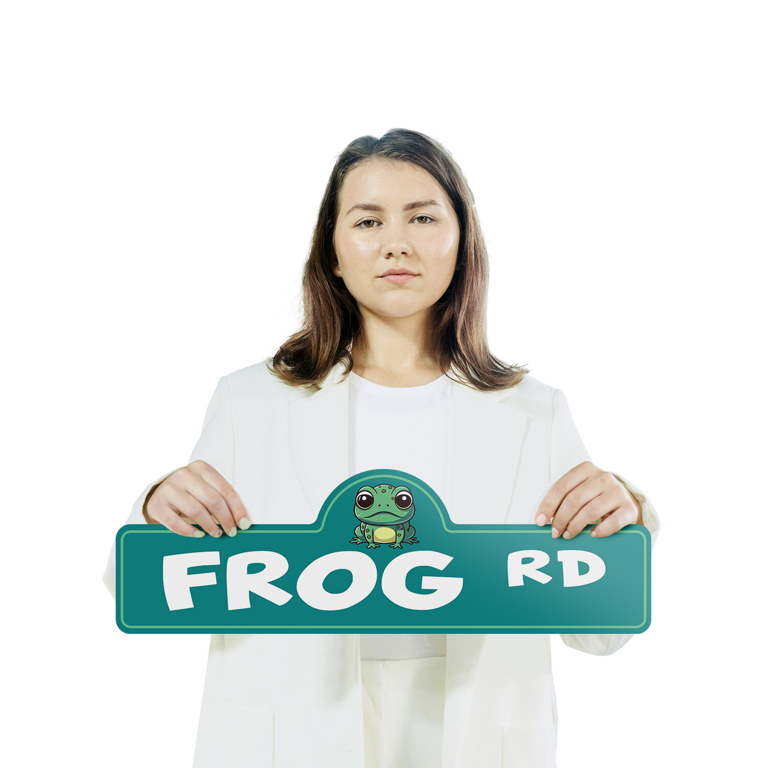 Frog Plastic Street Sign Crossing Xing Gift Novelty Funny