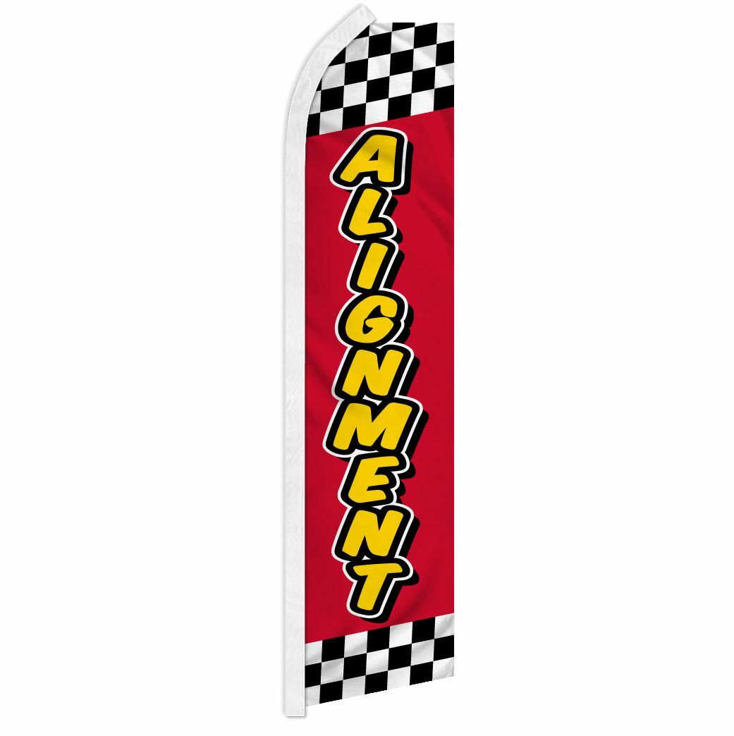 « ALIGNMENT » advertising super flag swooper banner business sign car auto truck