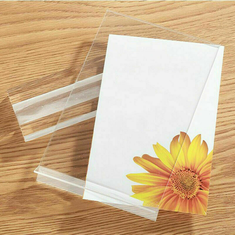 2X Acrylic T Display Stand Advertisement Menu Poster Leaflet Perspex Holder NR9