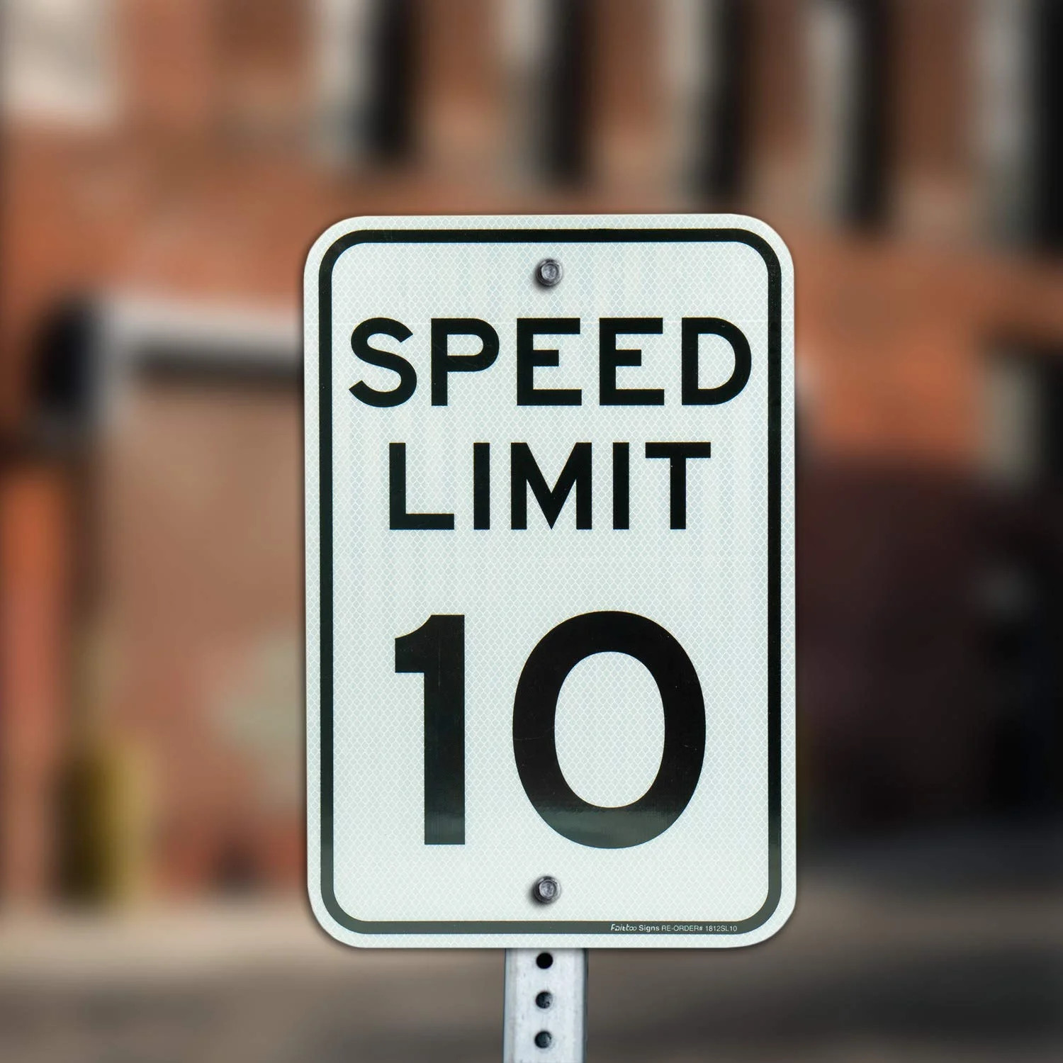 (4 Pack) Speed Limit 10 MPH Sign, Slow Down Sign, Traffic Signs,18 x 12 Inches E