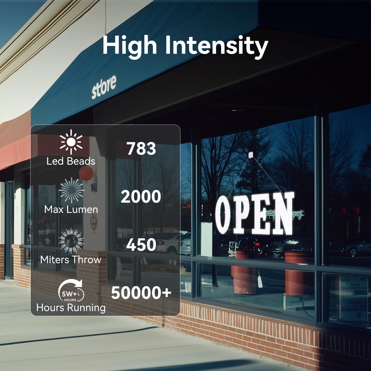 40&Prime;x14&Prime; Extra Large LED Open Signs for Business, Unique Design Super Bright Open