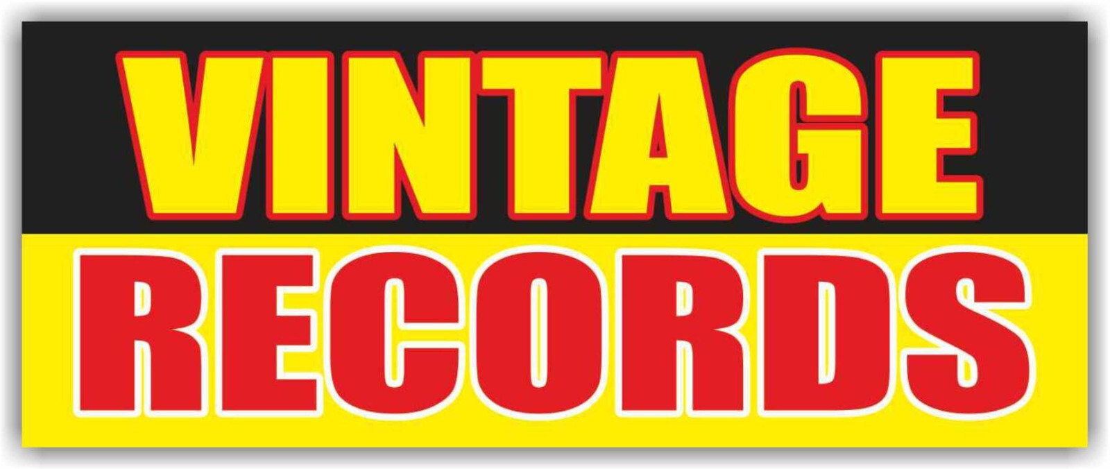 VINTAGE RECORDS Advertising Banner Vinyl Mesh Sign Music Antique Rare Albums