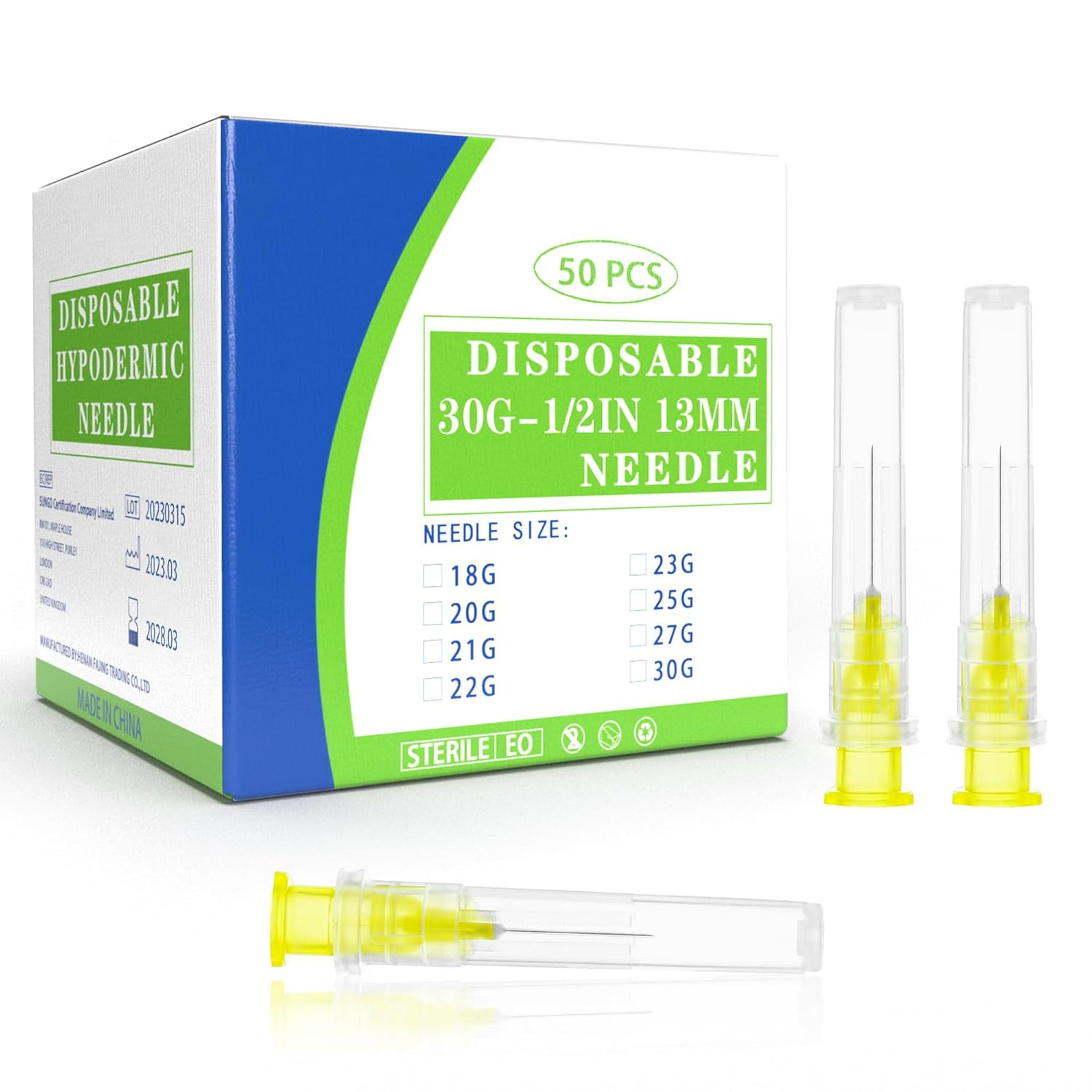 30 Gauge 1/2 Inch Disposable Needles with Caps – Luer Lock Lab Dispensing Access