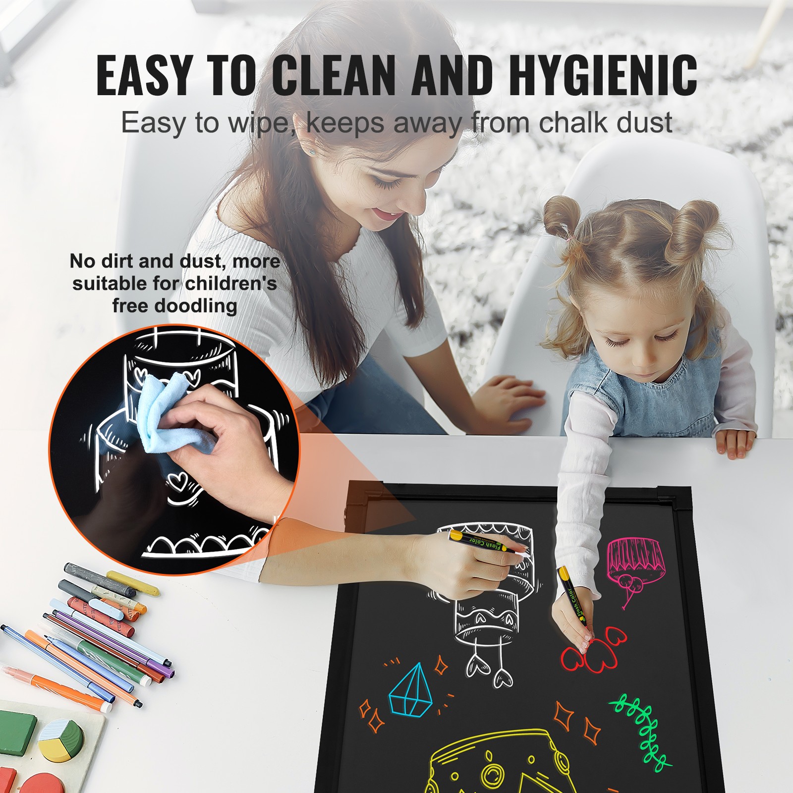 VEVOR LED Message Writing Board 24&Prime;x16&Prime; Illuminated Erasable Lighted Chalkboard