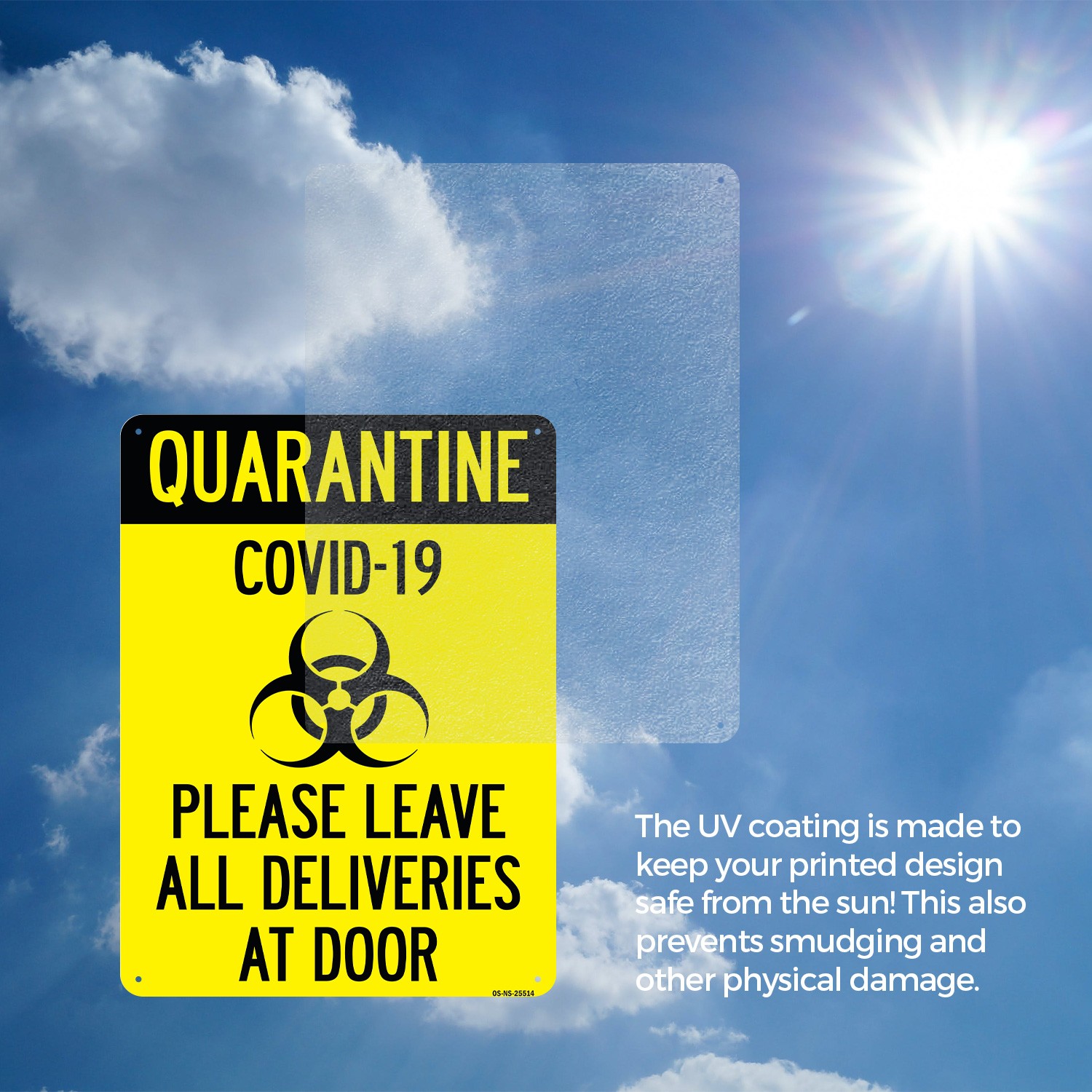 Quarantine Please Leave All Deliveries At Door Public Safety Sign 5 or 10 Pack