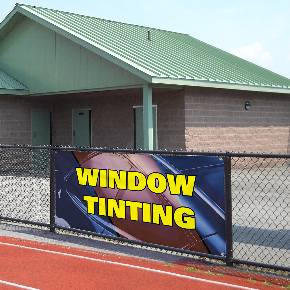 Vinyl Banner Sign Window Tinting #1 Style J Outdoor Marketing Advertising blue