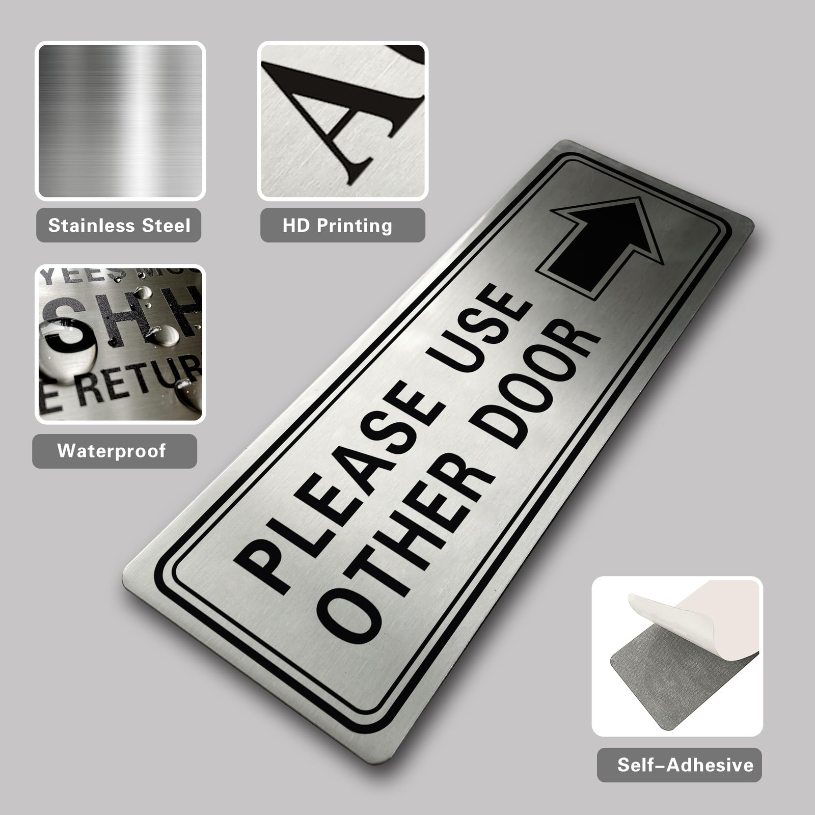 4 Pack Please Use Other Door Signs Metal Aluminum Wall Signs for Office School