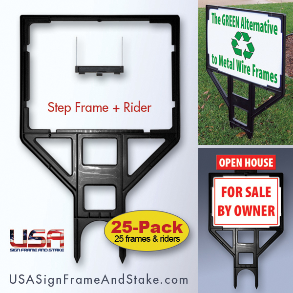 Yard Sign Frame – Real Estate Sign Frame – 18×24 – 25-Pack – Lightweight