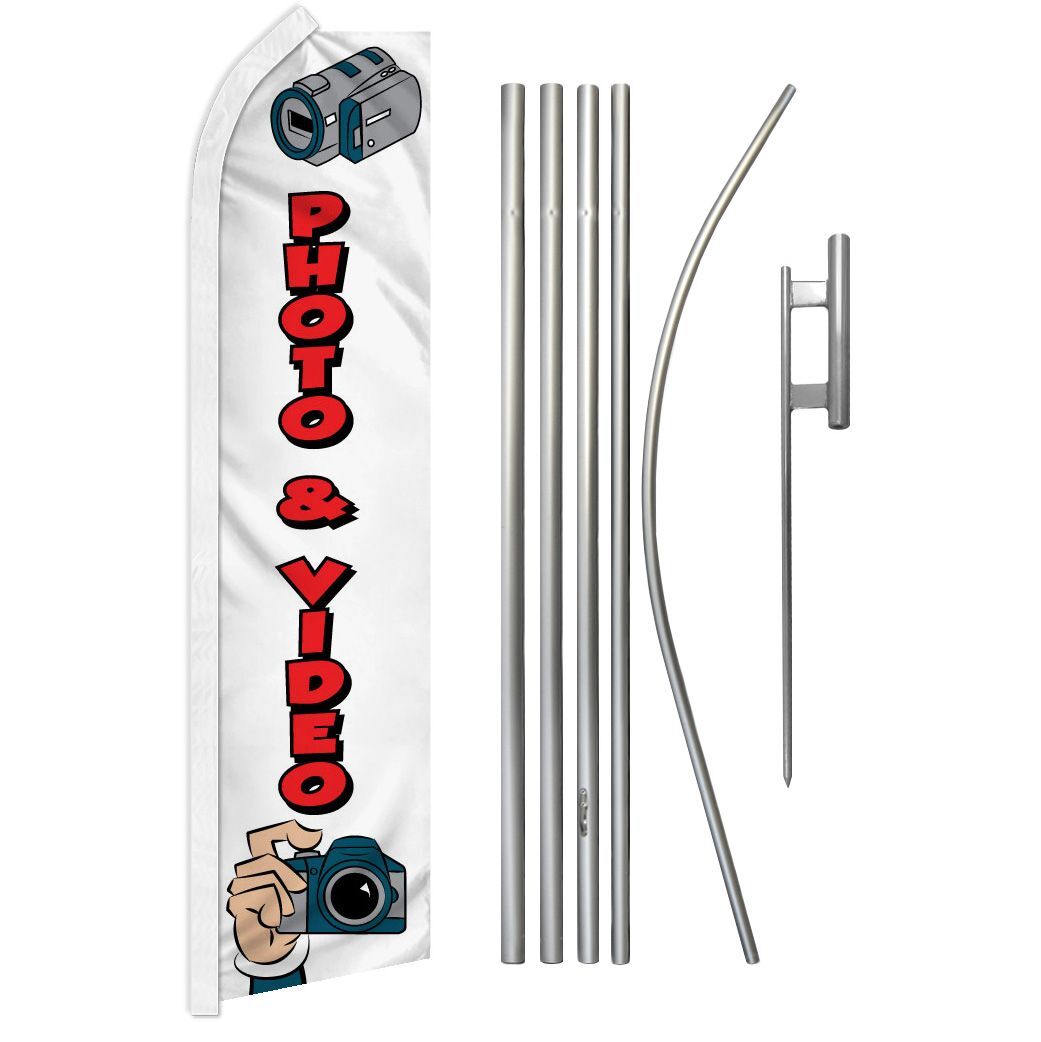 « PHOTO & VIDEO » Advertising Super Flag & Pole Kit photograph pix film cd dvd