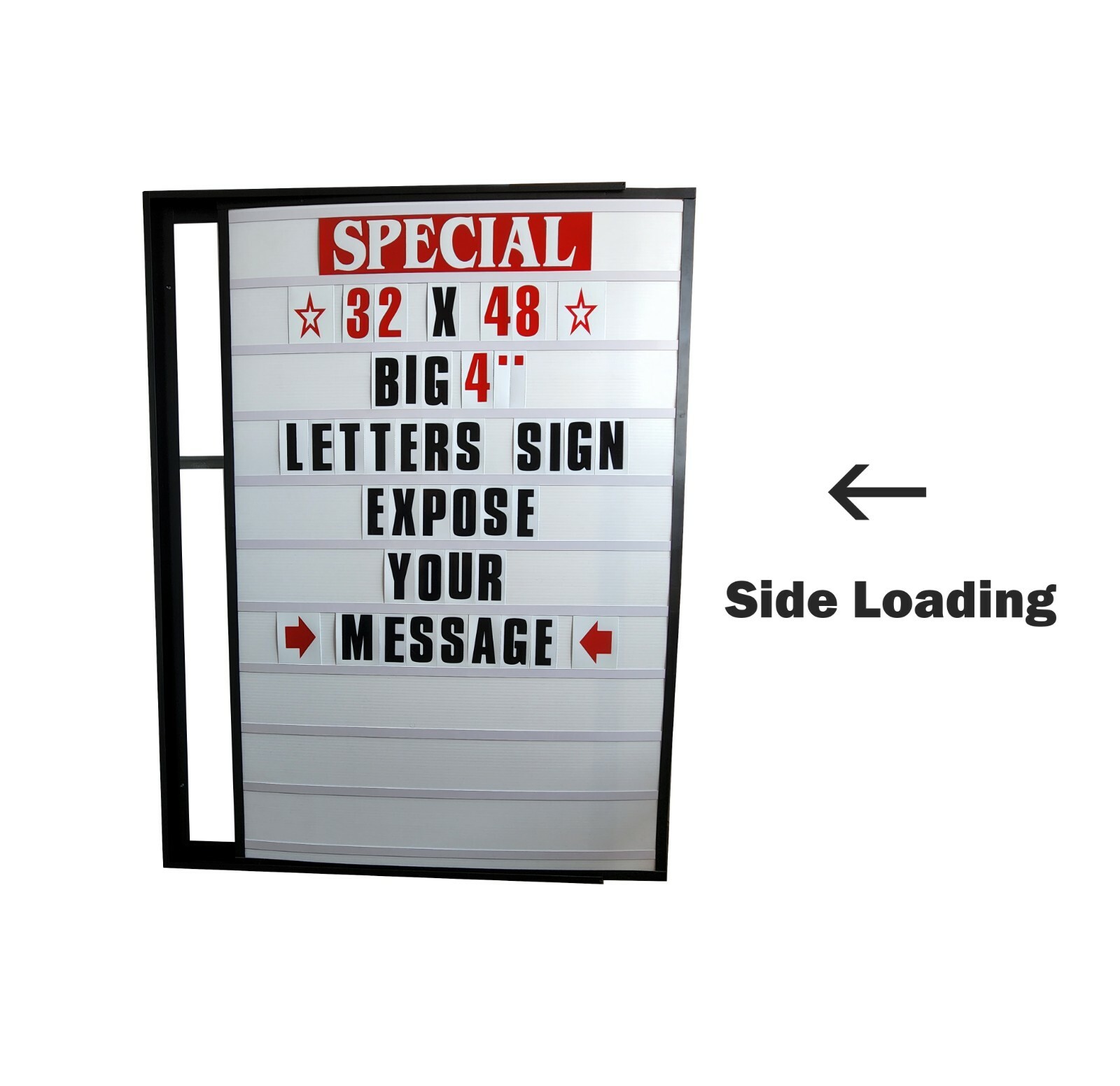 4&Prime; Outdoor Changeable Letter Message Board Marquee sign with Metal Frame 32×48 V