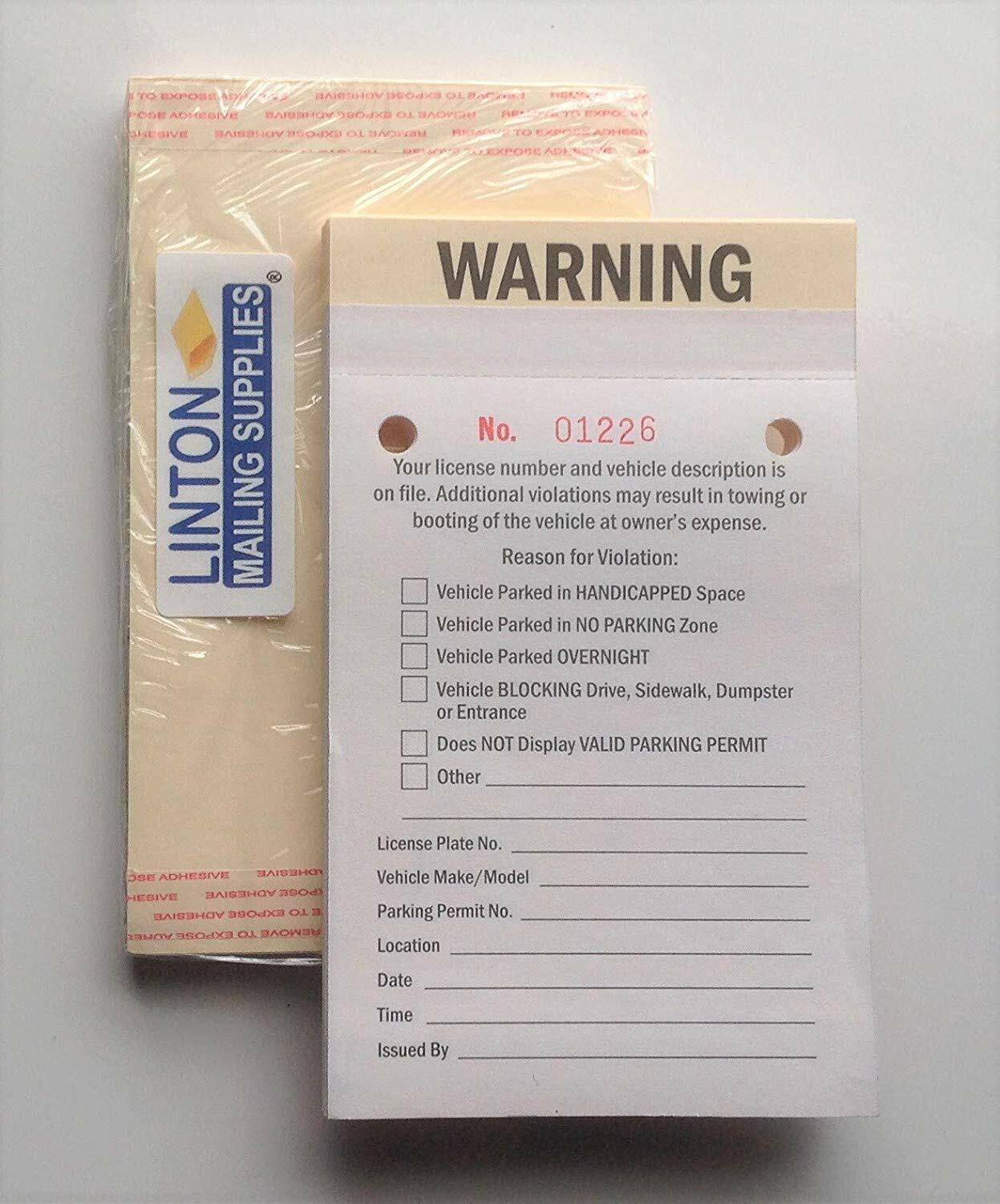 Temporary Parking Permit,7-3/4&Prime; x 4-1/4&Prime;, Bright Fluorescent Yellow – Pack of 50