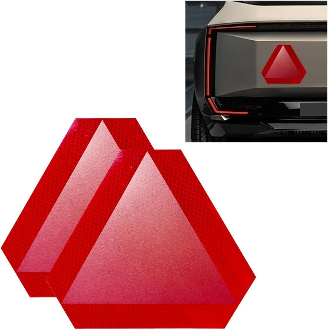 Diamond Grade 2PCS Slow Moving Vehicle Safety Signs – 600ft Visibility, Red