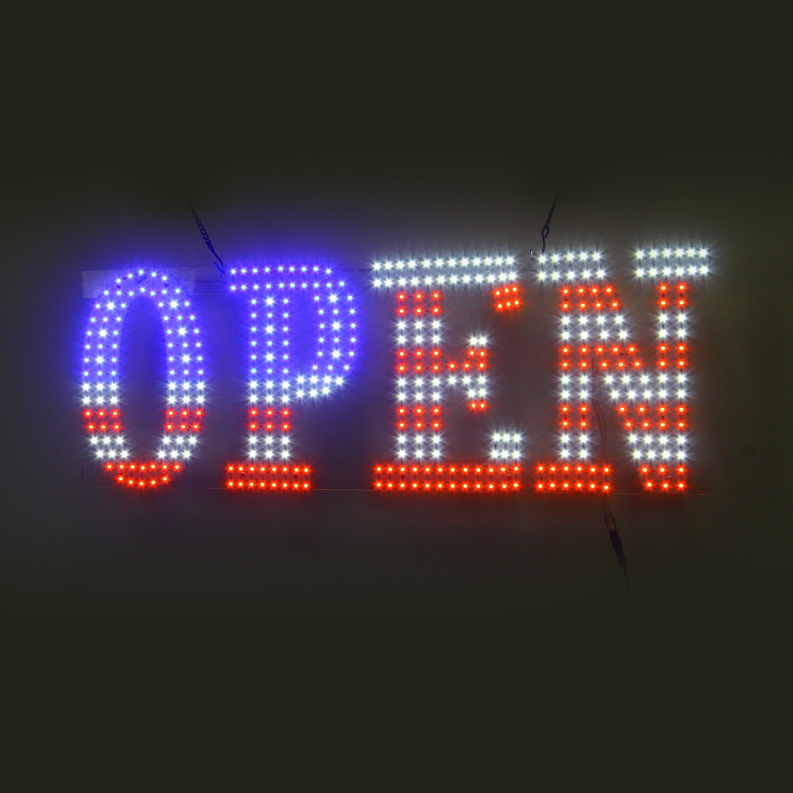 30&Prime;x10&Prime; US Flag LED Open Sign Remote Ultra Bright Light Store Window Wall Plug