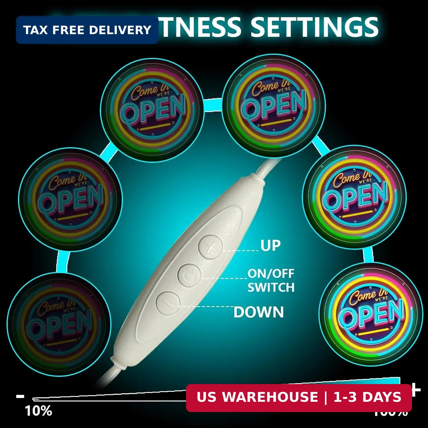 Neon Open Sign for Business, 13 * 13 » Colorful Adjustable Brightness Come in We