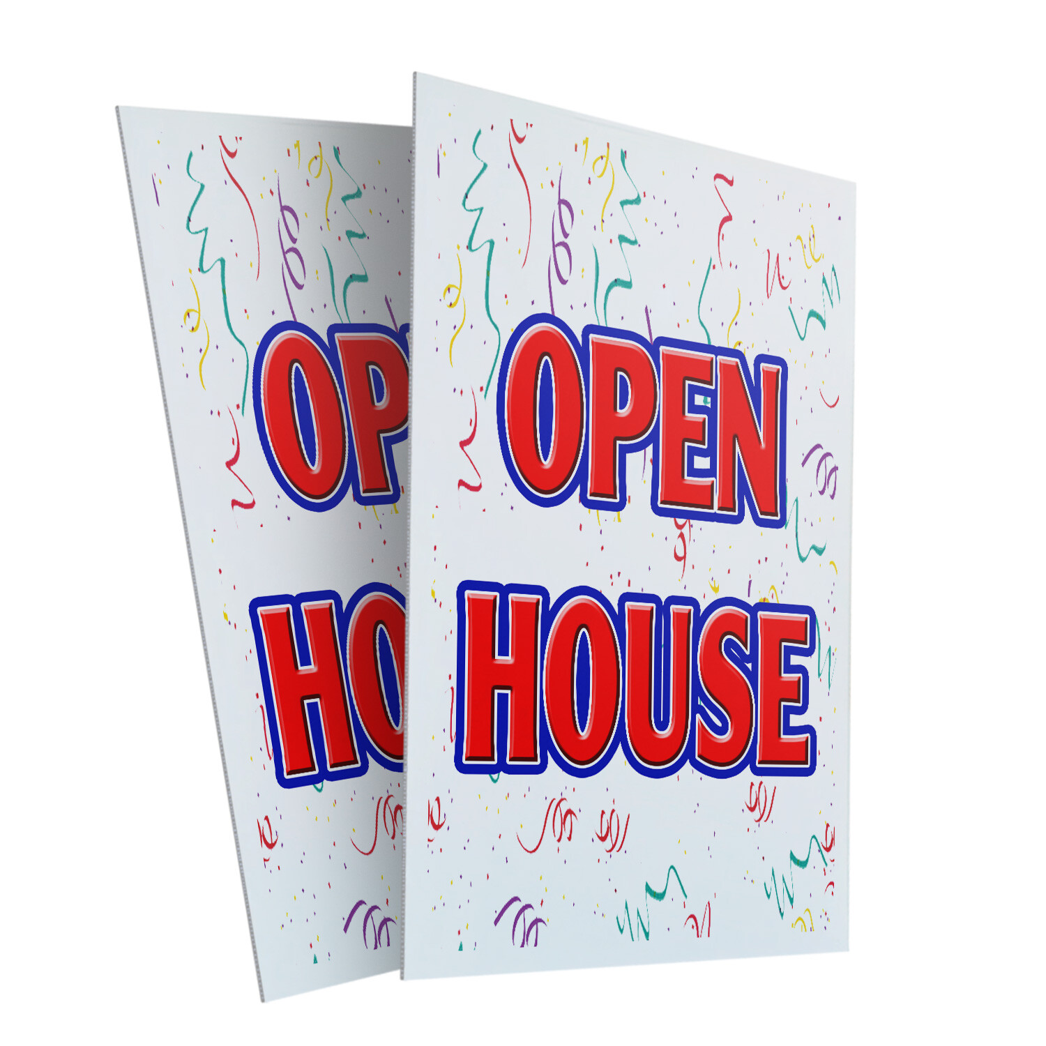 Open House 24&Prime; x 36&Prime; 2 Pack Of Store Sign Plastic Or Decal