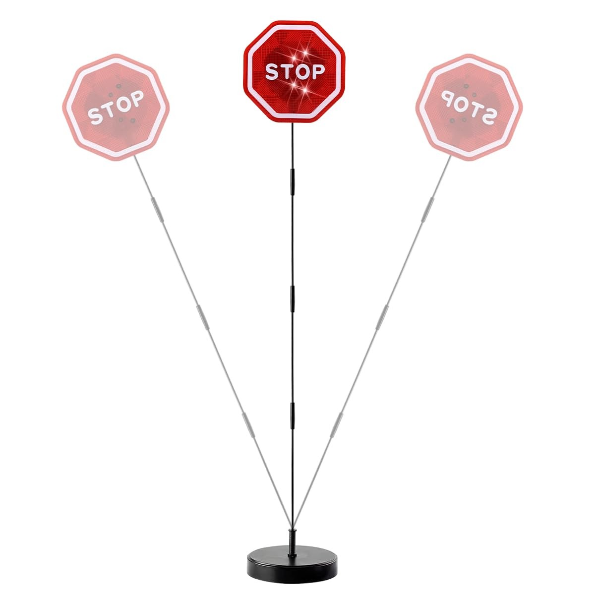 Mandark Flashing LED Stop Sign for Garage Parking Assist, Red/White/Black