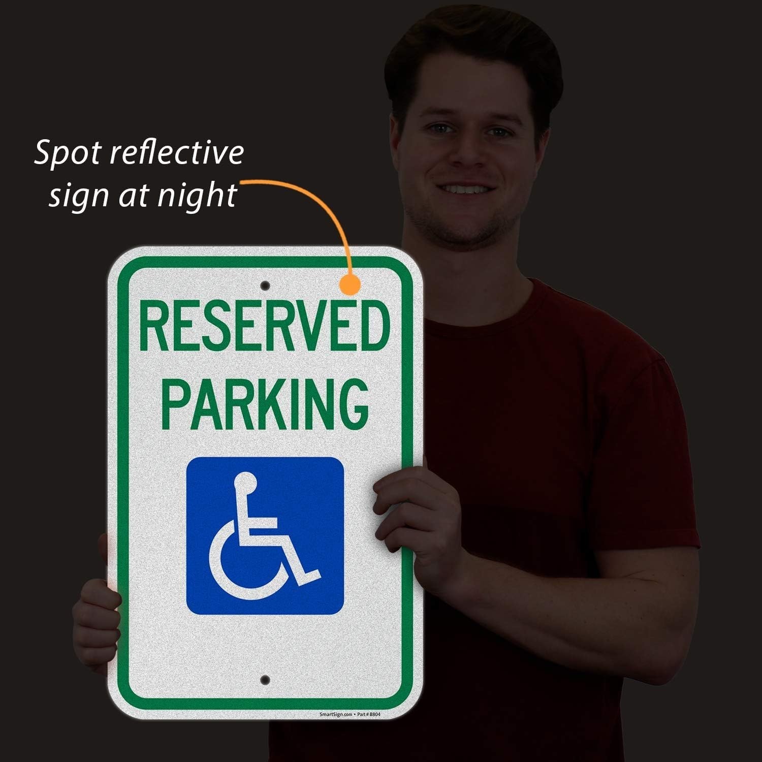 Reserved Handicap Parking Sign Aluminum Reflective 12×18 Outdoor Safety