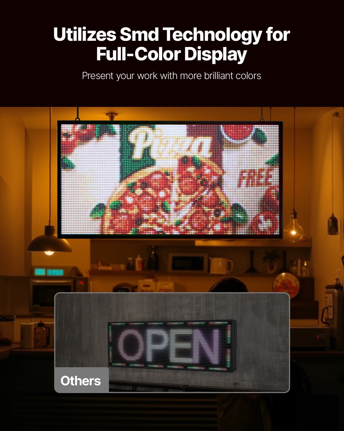 VEVOR 27×14 in Programmable LED Sign Digital Scrolling Display Board P5