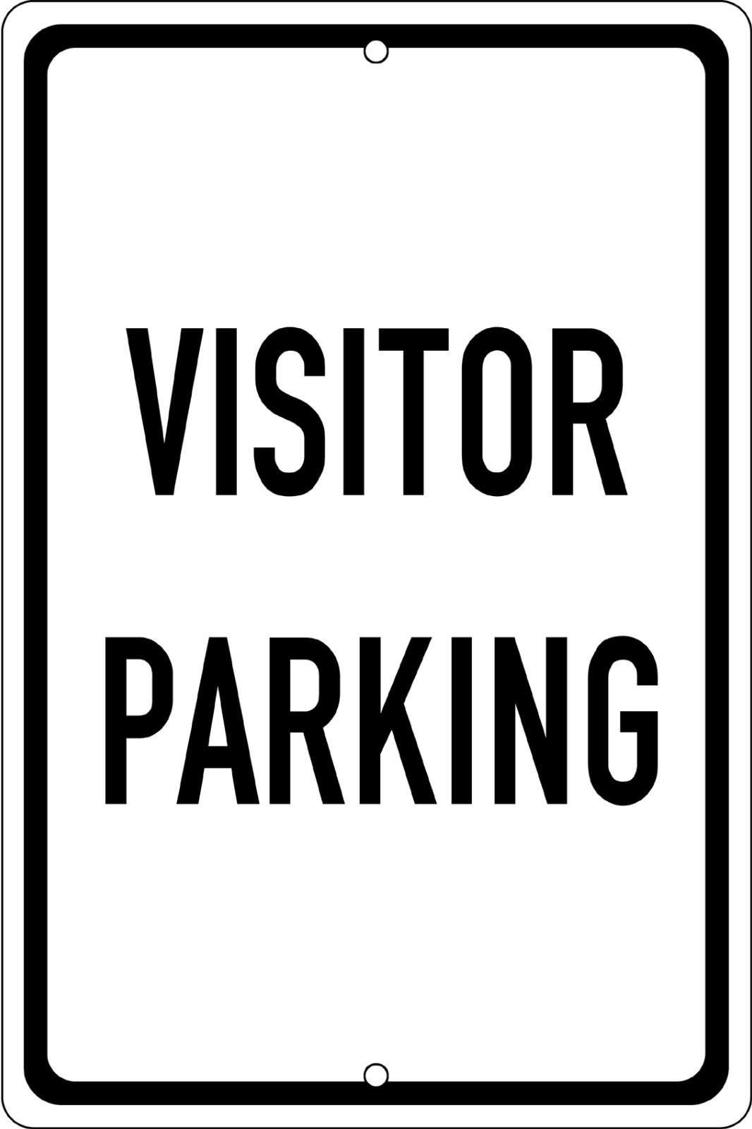Visitor Parking 8&Prime; x 12&Prime; Aluminum Sign UV Protected Made in the USA – Black