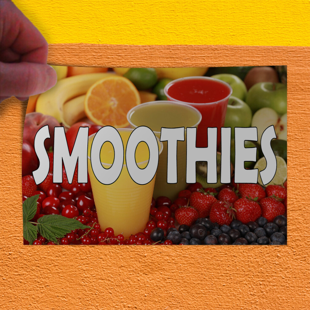 Decal Stickers Smoothies with Fruit Images Vinyl Store Sign Label