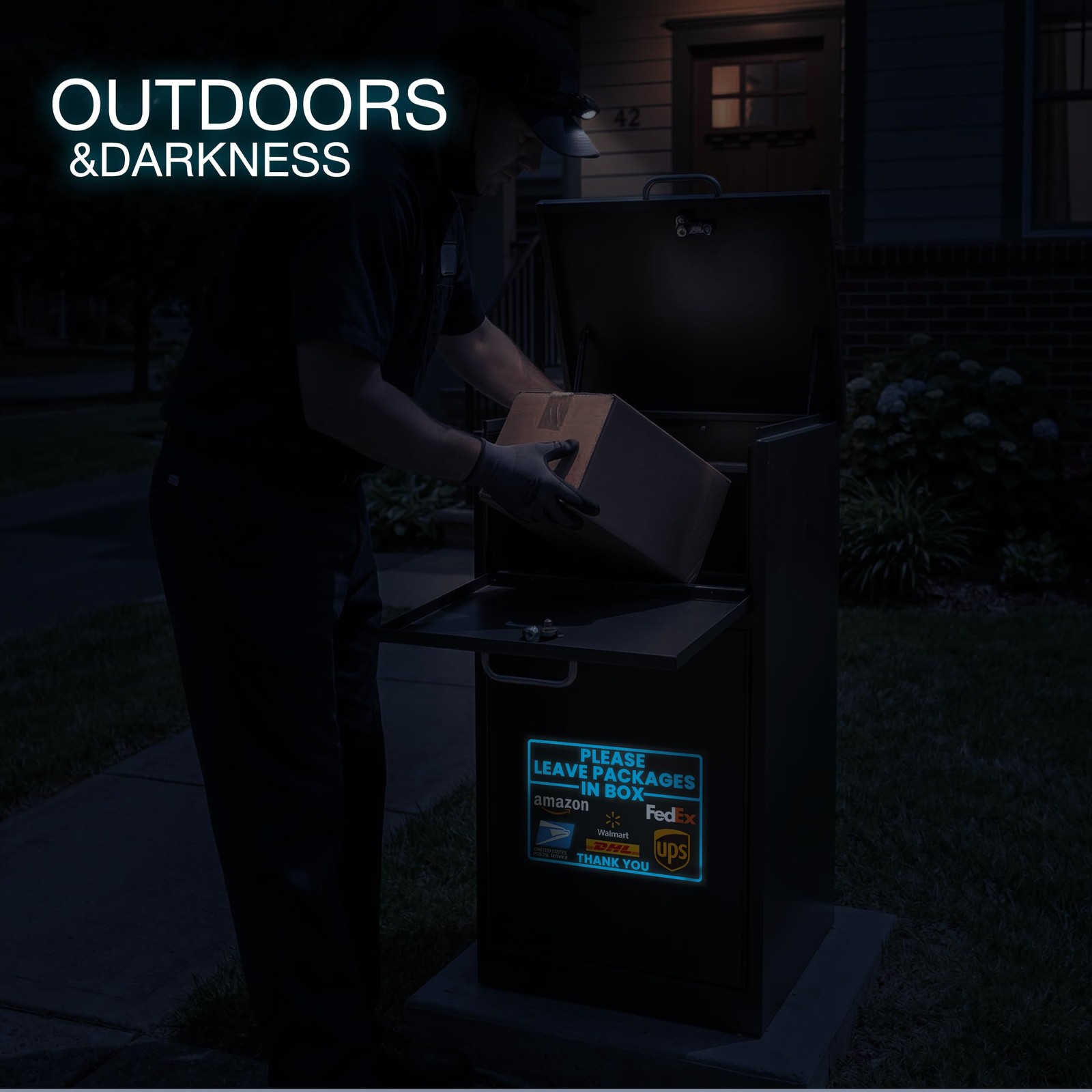 Leave Packages in Box Sticker, 10 x 7 Inch Reflective UV Laminated Vinyl