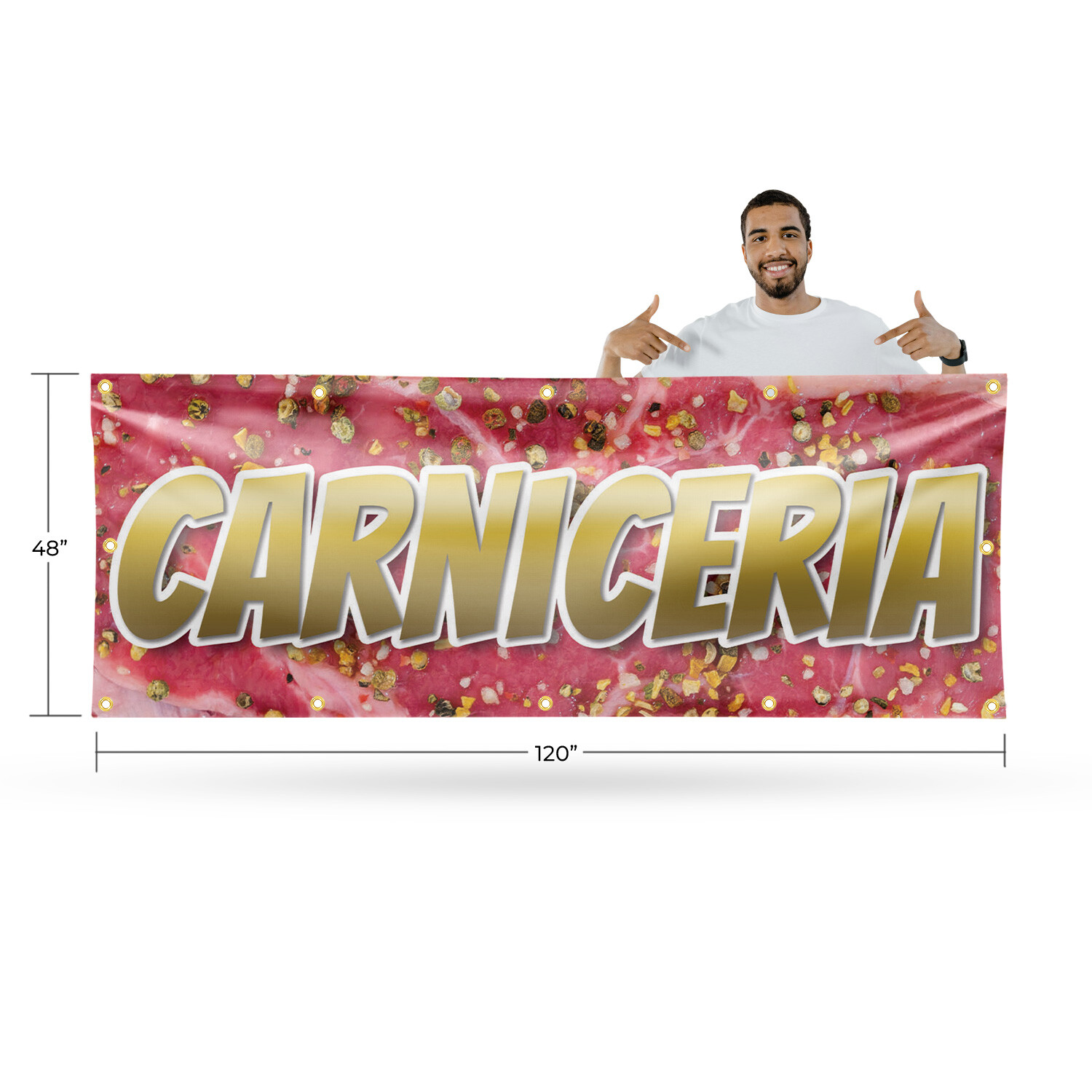Carniceria 13 oz Vinyl Banner Sign with Metal Grommets Heavy-Duty Single-Sided