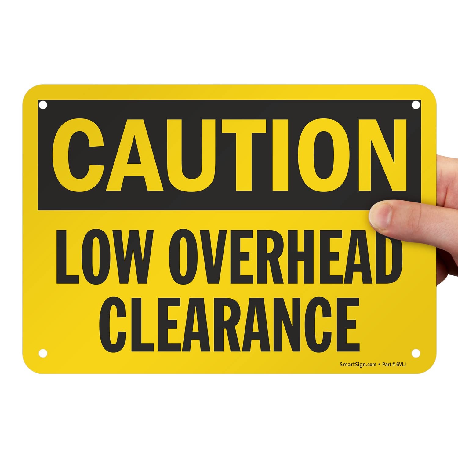 Caution Low Overhead Clearance Sign 7×10 Inch Aluminum Black On Yellow