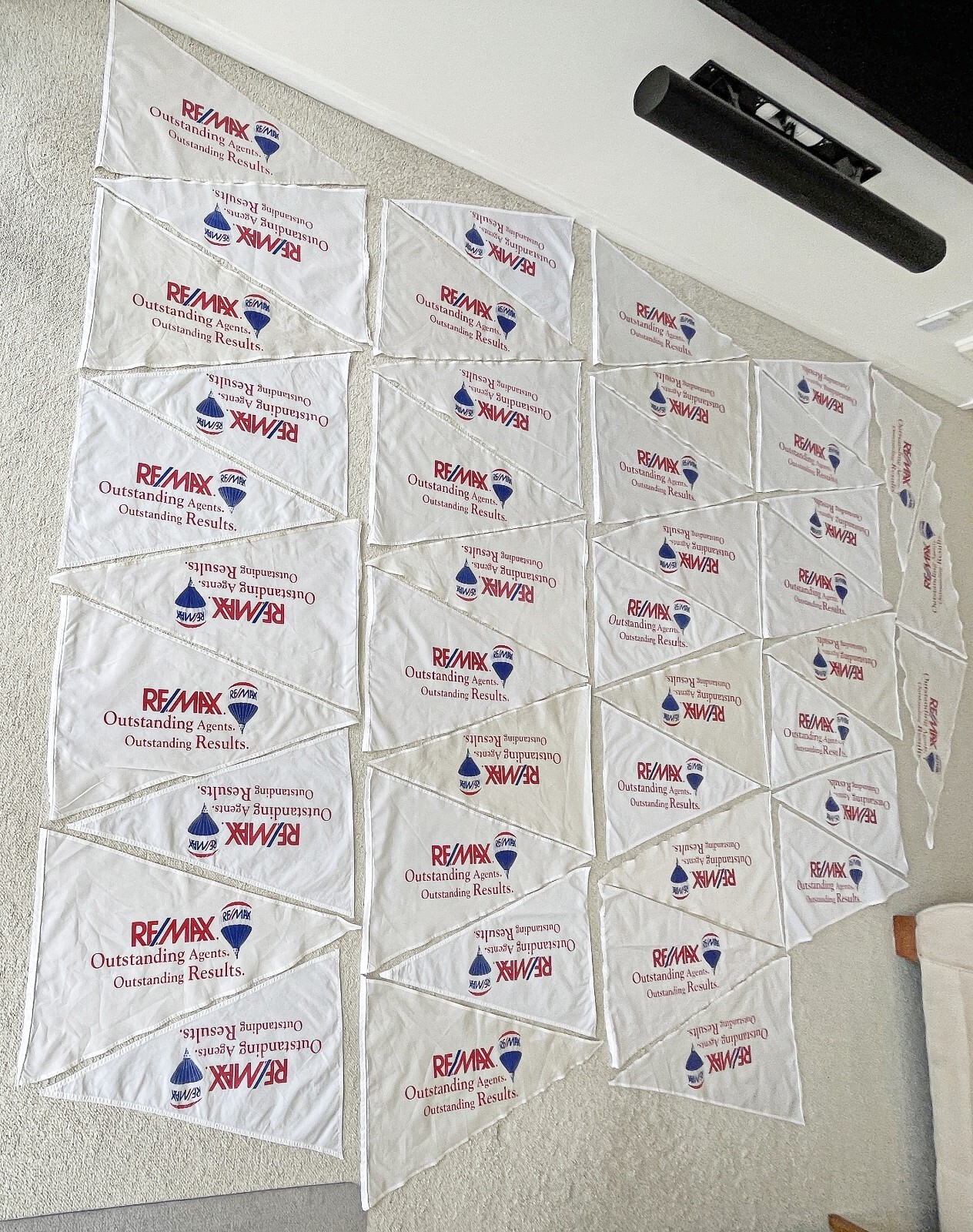 👉 Lot of 41 RE/MAX Real Estate Pennant Flags for PVC Poles + NEW Lapel Pin