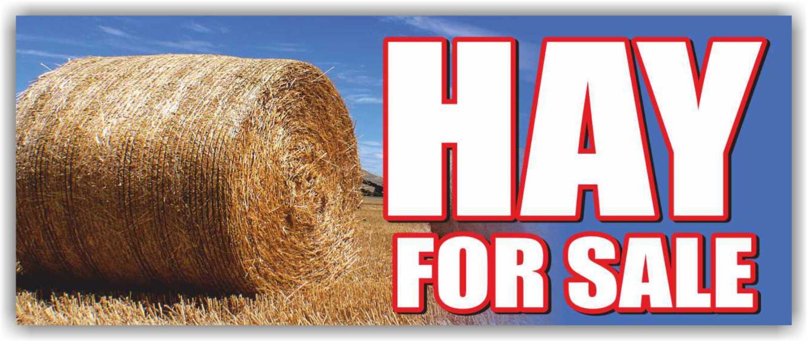 HAY FOR SALE Advertising Banner Vinyl Mesh Sign Fresh Cut Grass Bales Straw