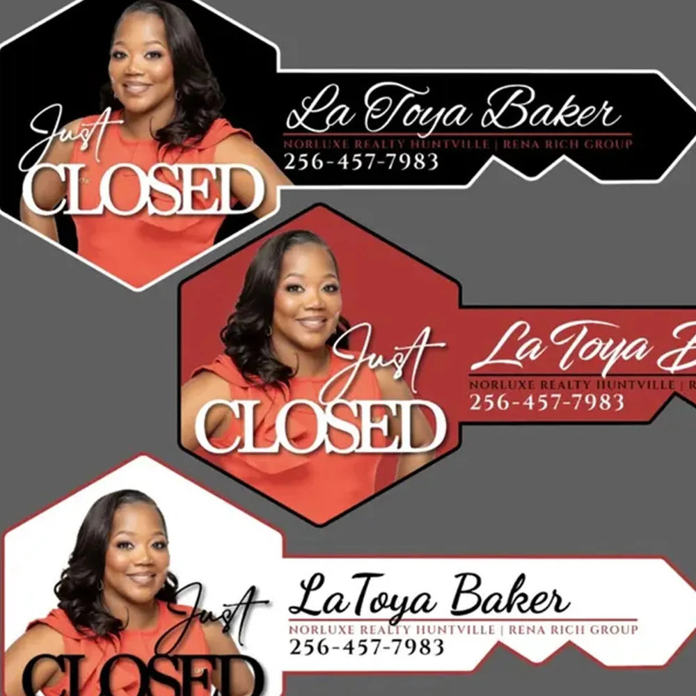 Custom Just Closed Sign with Photo 3D Key Sign Key Realtor Closed Sign