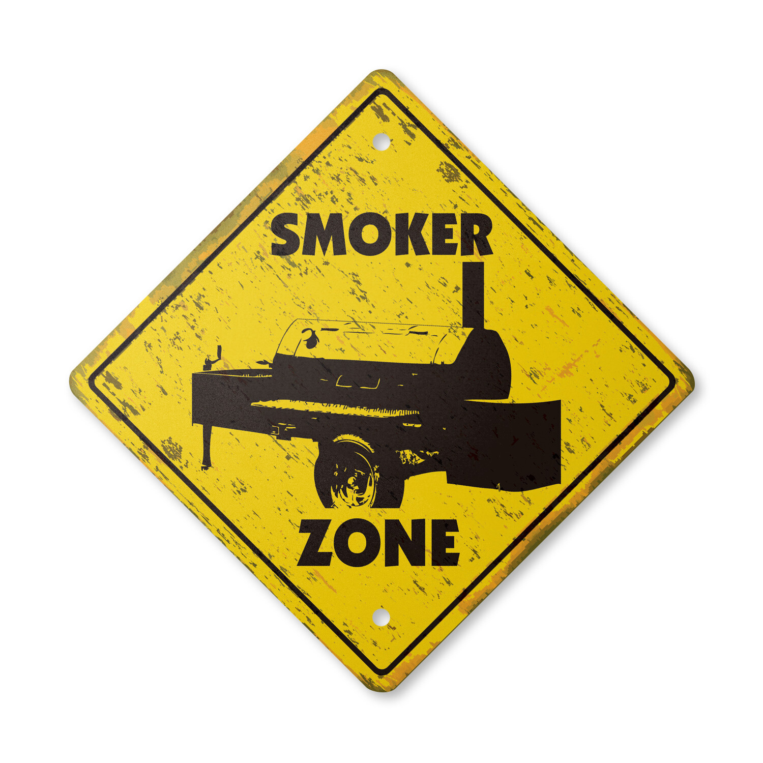 Smoker Vintage Crossing Sign Xing Plastic Rustic bbq barbeque grill bar b que co