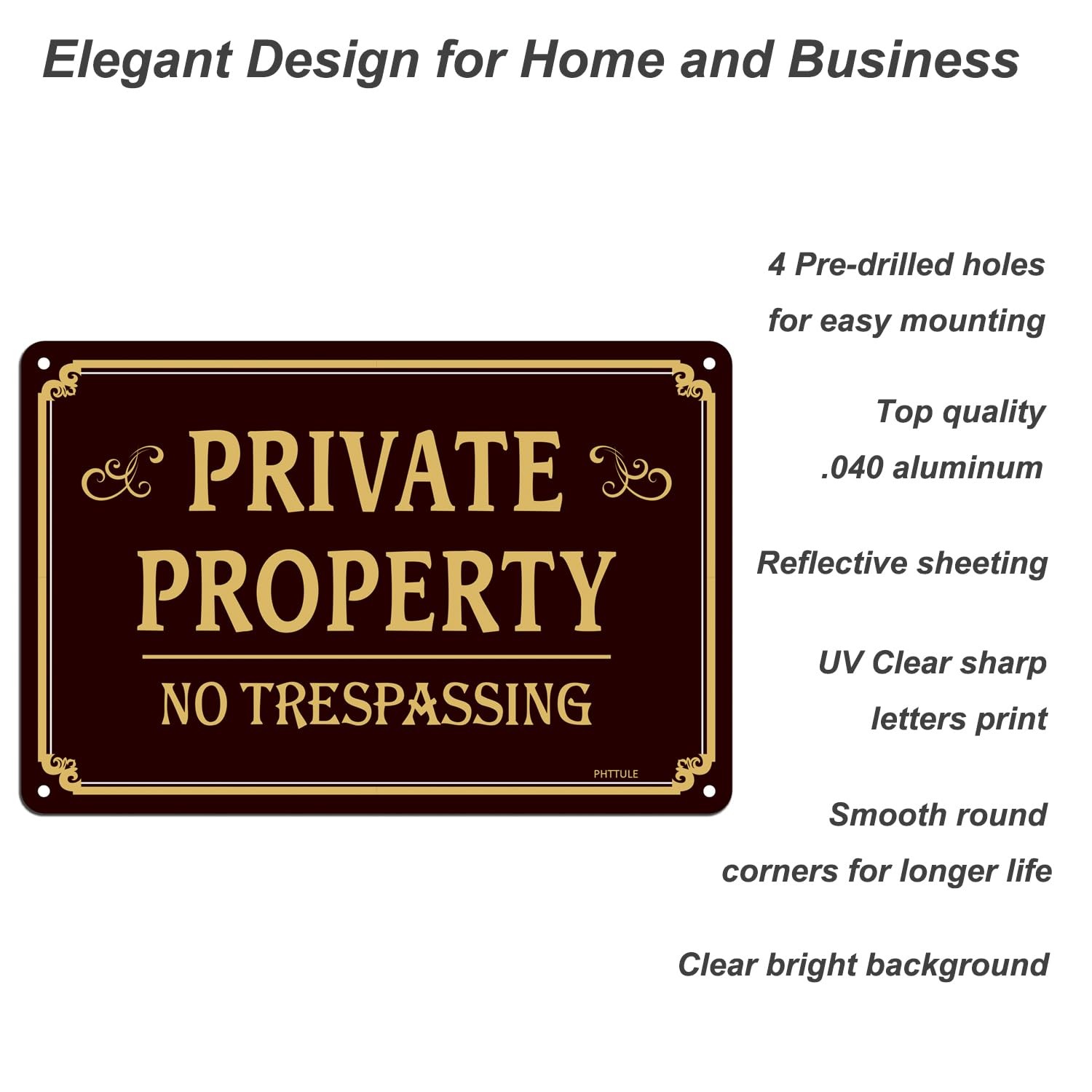 No Trespassing Sign Metal Private Property 8×12 Inches Heavy Duty UV Coated