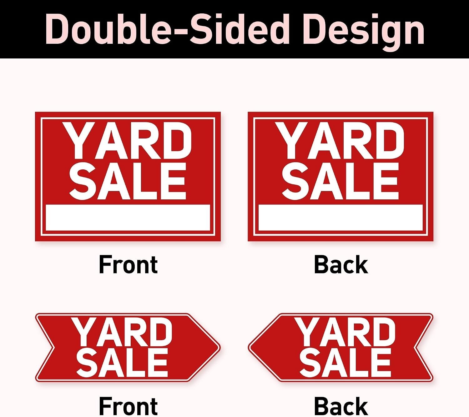 6 Pcs Yard Sale Signs with Stakes, 2-Pack Large Yard Sale Signs 17&Prime; x 12&Prime; and…