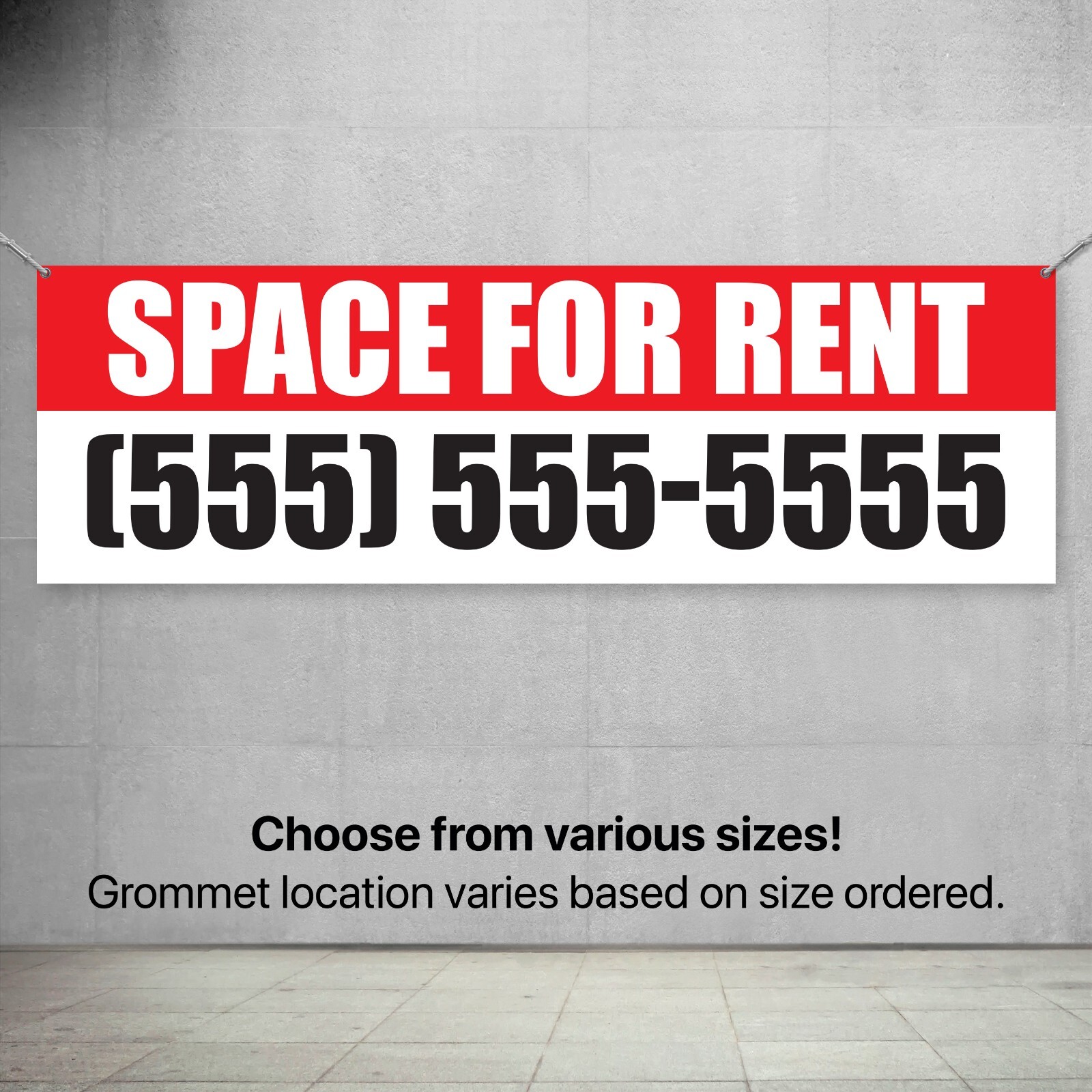 SPACE FOR RENT retail business advertising store front vinyl banner sign flag