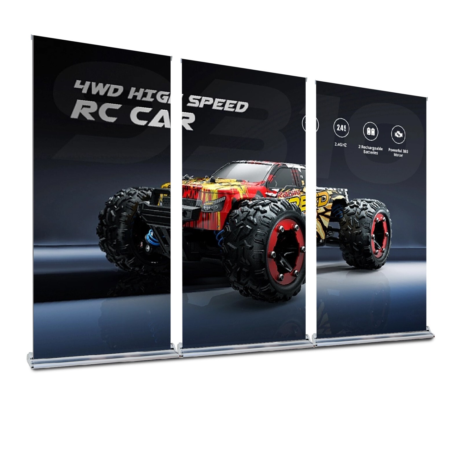 Deluxe Retractable Roll Up Banner Stand with Wide Base(STAND ONLY)