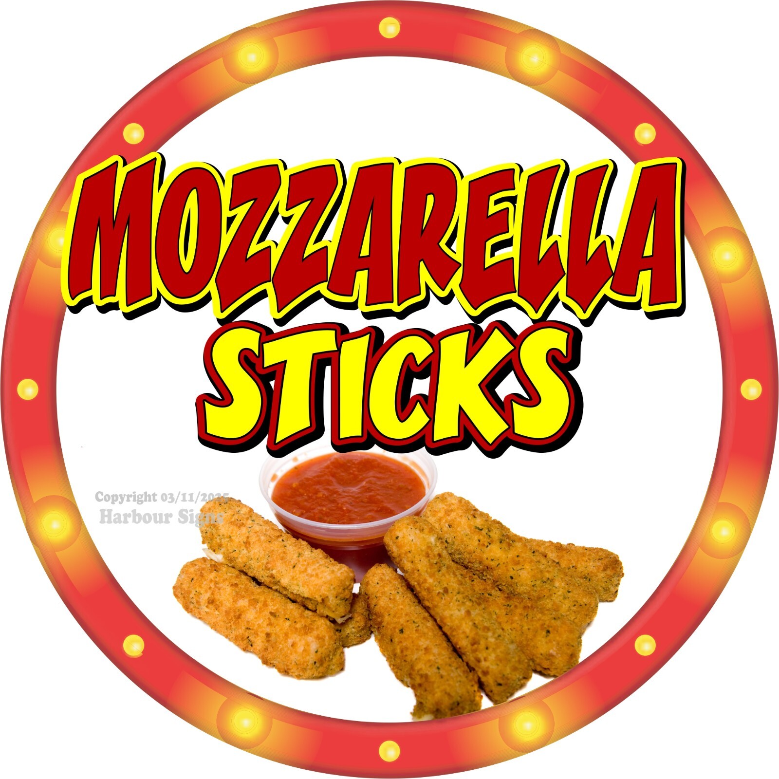 Mozzarella Sticks DECAL Concession Food Truck Vinyl Sticker c2