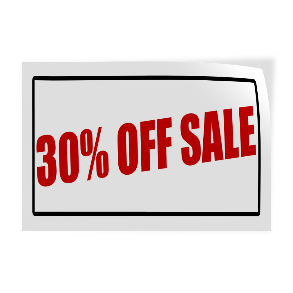 Decal Stickers 30% off Sale Promotion Business Vinyl Store Sign Label Business