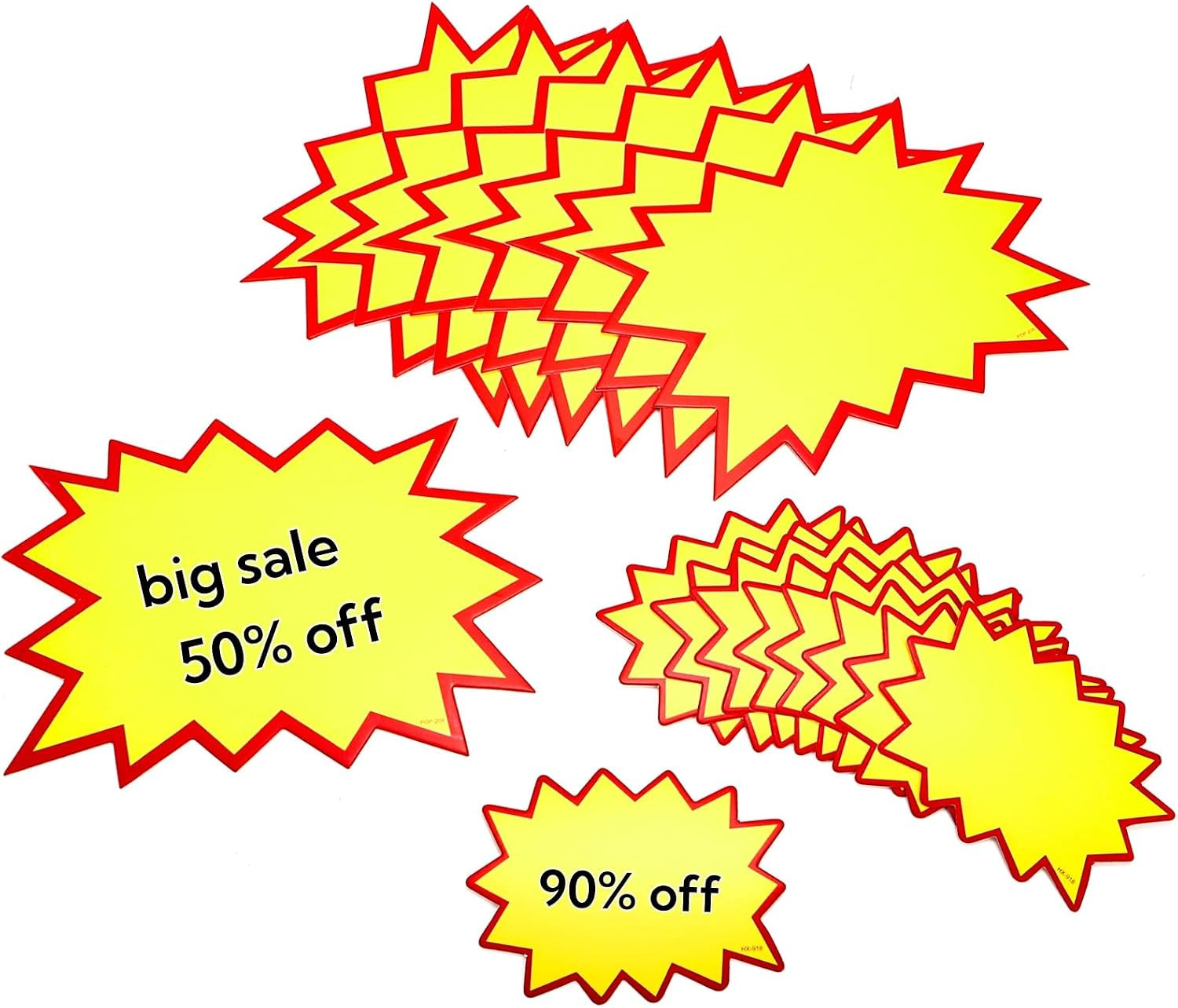 Covzoe 400 Pieces Star Shaped Burst Signs, Blank Neon Sale Sign Tags for Retail,