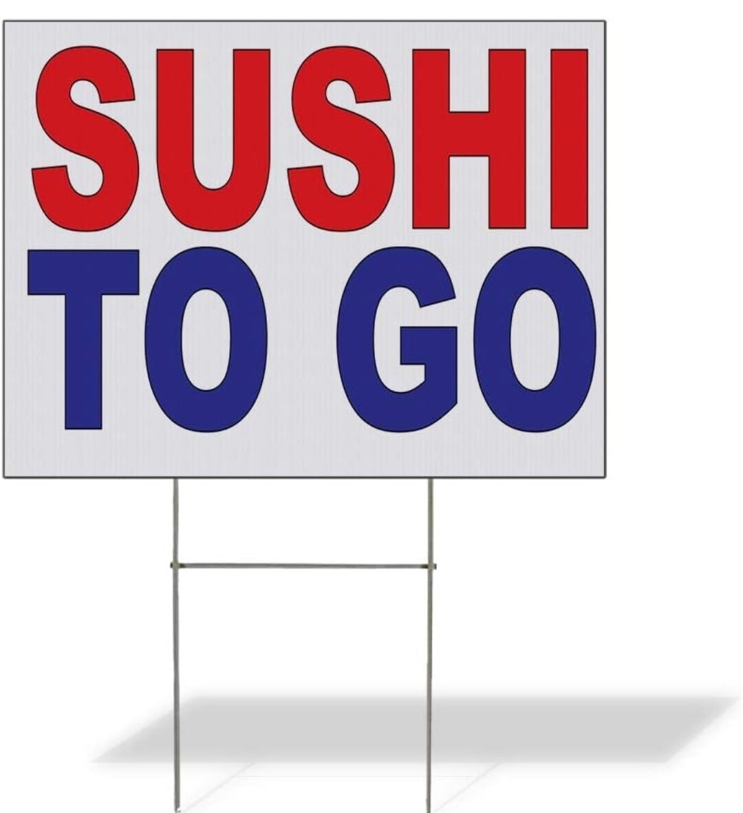 Fastasticdeals Sushi To Go Yard Sign Red Blue 18×12 in UV Water Resistant