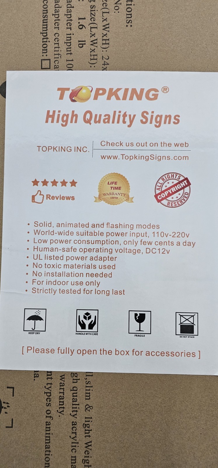Tattoo Sign, 24&Prime;x12&Prime;, 60x30cm, TOPKING, LED