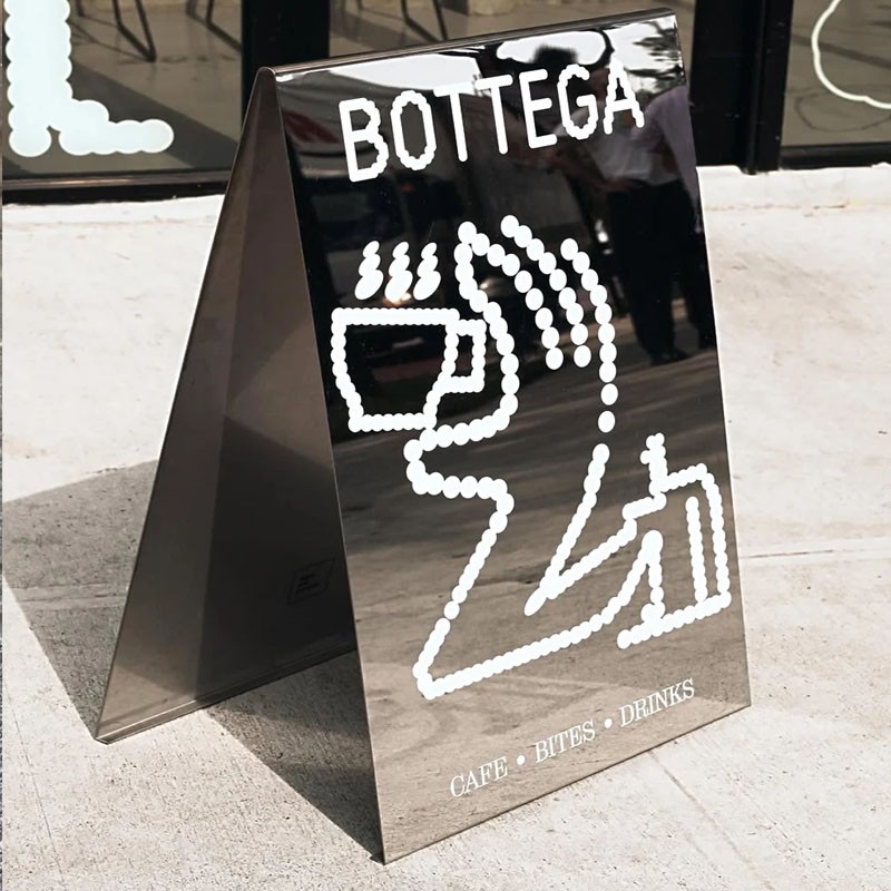 Custom A-Frame Sidewalk Sign Double-Sided Stainless Steel Outdoor Display